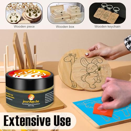 4 OZ Wooden Burning Paste,150ml Heat Activated Marker Paste for Wood Burn Gel,Creating Magical Art in a Few Minutes,Used for Drawing, DIY Arts,Flame - WoodArtSupply