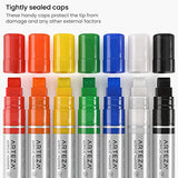 ARTEZA Acrylic Paint Markers, 7 Acrylic Paint Pens in Classic Colors, 3-in-1 Multi-Line Nibs, 5–15 mm Line, UV-Resistant, Art & Craft Supplies, Use ARTEZA