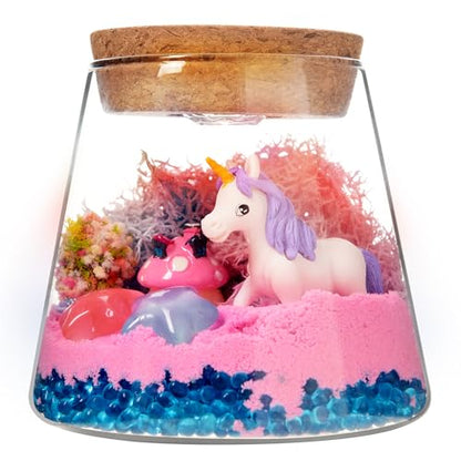 Arthink 2 Pack Unicorn Mermaid Gifts for Girls,DIY Terrarium Arts Craft Kits,Night Light Unicorn Ganden Toys and Mermaid Deep Sea Landscape for
