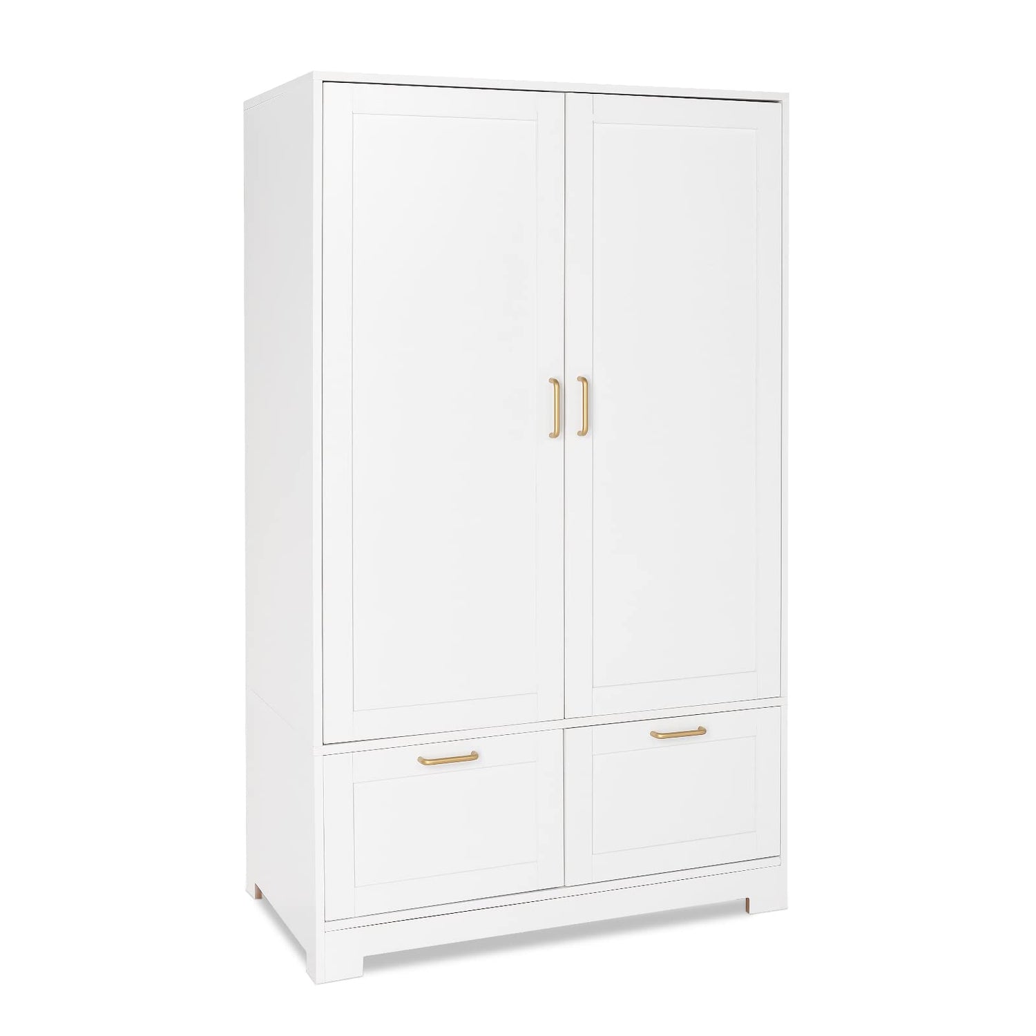 VINGLI Wide White Armoire Wardrobe Closet with Adjustable Shelves and Drawers, 60" Freestanding Closet Wardrobe Cabinet, Armoires and Wardrobes with VINGLI