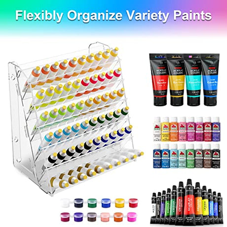 Acrylic Paint Organizer Wall Mount, Paint Holderbfor Craft Hobby Paint Storage, Acrylic Paint Storage, Craft Paint Storage, Paint Rack for 2 oz Homakover