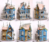 NWFashion Wooden Dream Dollhouse DIY Kits 3D Puzeele for Christmas Party Halloween House (Color Dream House) NWFashion