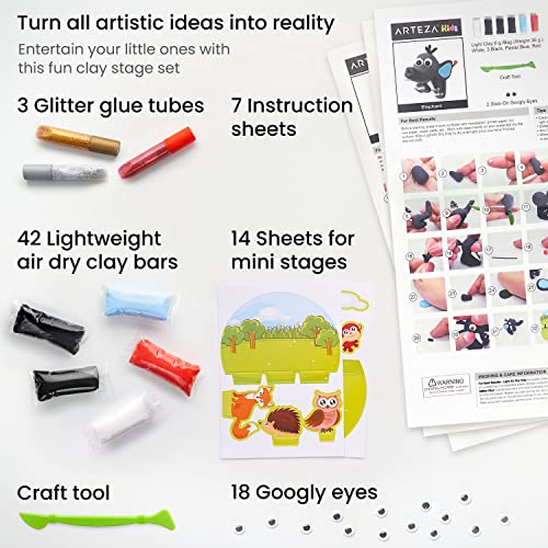 ARTEZA INC Clay KIT, Safari, 74 Pieces ARTEZA