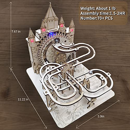 Music Park 3D Wooden Puzzles for Adults & Teenagers Machine Marble Run Wood Model Building Kits Science Educational Toys for Kids Gift Age14+ Music Park