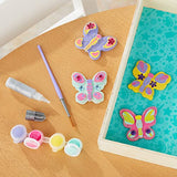 Melissa & Doug Created By Me! Paint & Decorate Your Own Wooden Magnets Craft Kit – Butterflies, Hearts, Flowers - Kids Craft Kits, Great Activity For Melissa & Doug