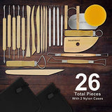 U.S. Art Supply 26-Piece Pottery & Clay Sculpting Tool Sets with Canvas Cases US Art Supply