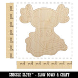 Delightful Kawaii Chibi Axolotl Unfinished Wood Shape Piece Cutout for DIY Craft Projects - 1/4 Inch Thick - 6.25 Inch Size Sniggle Sloth