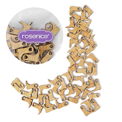Supvox 50pcs Wooden Cowboy Boots Craft Miniature Wood Cutouts for DIY Crafts Embellishments Wedding Party Decoration SUPVOX