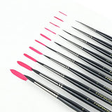 Transon 10pcs Small Detail Miniature Model Painting Brush Set for Acrylic Watercolor Gouache Ink Tempera and Body Painting TRANSON