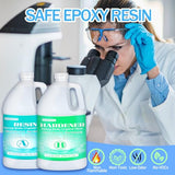 Epoxy Resin Crystal Clear, 2GALLON/256OZ Epoxy Resin kit Not Yellowing and No Bubble Self Leveling 2 Part Resin and Hardener for Mold for Casting Kapaga