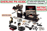 Sherline 4530C (Metric Version) 3.5" X 8″ Lathe with Zero Adjustable Handwheels + Package C (CNC Upgrade not Included but can be Purchase Computerized Sherline CNC control (Windows OS)