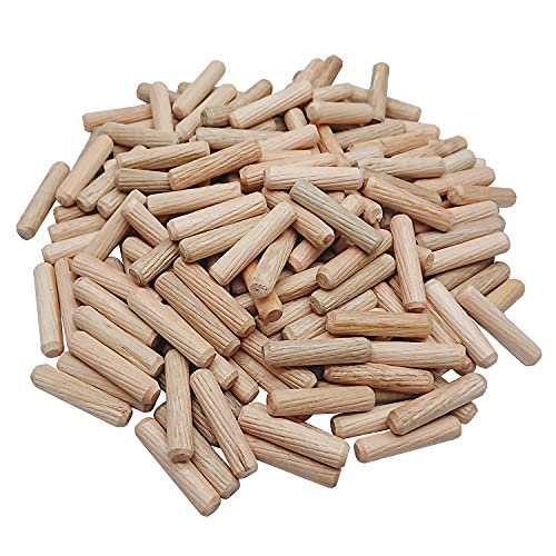 Wooden Dowel Pins 10mm x 50mm Fluted Wood Dowels Rods, Made of Hardwood, Approx 3/8 x 2 inch, 100 Pcs. - WoodArtSupply