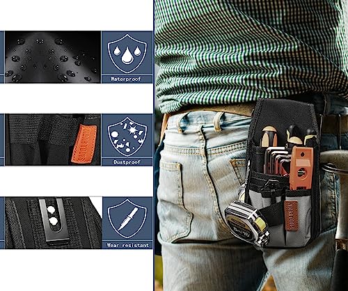 VIDAR TOOLS Small Tool Pouch with Belt Clip,Tool Pouch Bag.Tool Belt Pouches,Electrician Tool Pouch.Mini Organizer Pocket Attachment for Tool Belt,5 VIDAR TOOLS