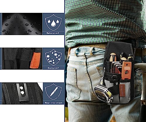 VIDAR TOOLS Small Tool Pouch with Belt Clip,Tool Pouch Bag.Tool Belt Pouches,Electrician Tool Pouch.Mini Organizer Pocket Attachment for Tool Belt,5 - WoodArtSupply