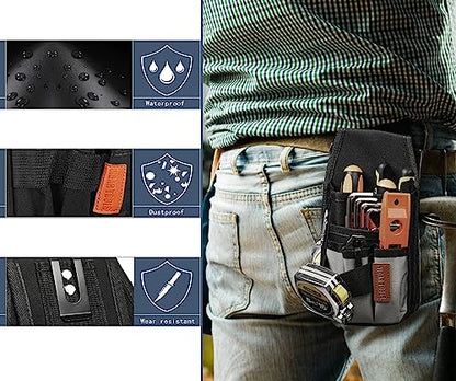 VIDAR TOOLS Small Tool Pouch with Belt Clip,Tool Pouch Bag.Tool Belt Pouches,Electrician Tool Pouch.Mini Organizer Pocket Attachment for Tool Belt,5 - WoodArtSupply