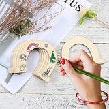 Healifty 24pcs Wood Discs Slices Horseshoe Shape Unfinished Wooden Cutouts Craft DIY Decoration Healifty