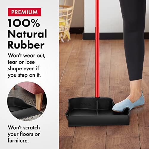 Tyroler Multi-Purpose Extra Large 100% Rubber Dustpan for Dry & Wet Floor Cleaning Indoor and Outdoor | New 105cm Long Aluminum Anti-Rust Handle | Tyroler Bright Tools