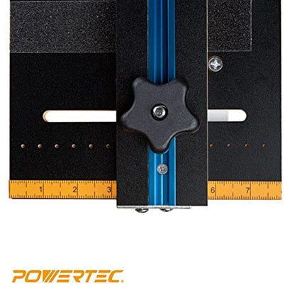 POWERTEC 71395 Taper/Straight Line Jig for Table Saws with 3/4” Wide by 3/8” Deep Miter Slot