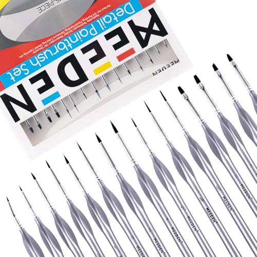 MEEDEN Miniature Paint Brush Set,15 Tiny Professional Fine Tip Detail Paint Brushes, Detailing Paintbrushes for Acrylic Watercolor Oil Painting- - WoodArtSupply