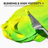 Magicfly Acrylic Paint 12 Colours/473ml, Large Bottles Acrylic Paint Set Rich Pigment Colours for Artists, Beginners, Amateurs on Glass, Stone, Magicfly