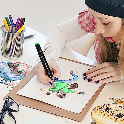 Dabo&Shobo 24 Colors Alcohol Markers, Drawing Markers, Dual Tip Art  Markers, Coloring Marker for Kids Sketching Adult Coloring