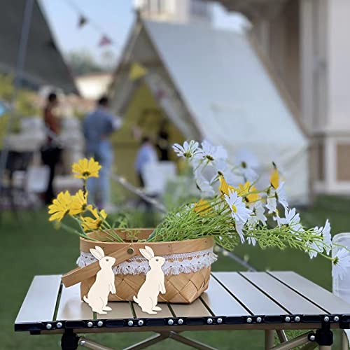 Easter Wooden Bunny Cutouts Unfinished Wooden Rabbit Cutouts Blank Bunny Wood Slices Ornaments for Christmas Wedding Birthday Party Easter Spring Zontween