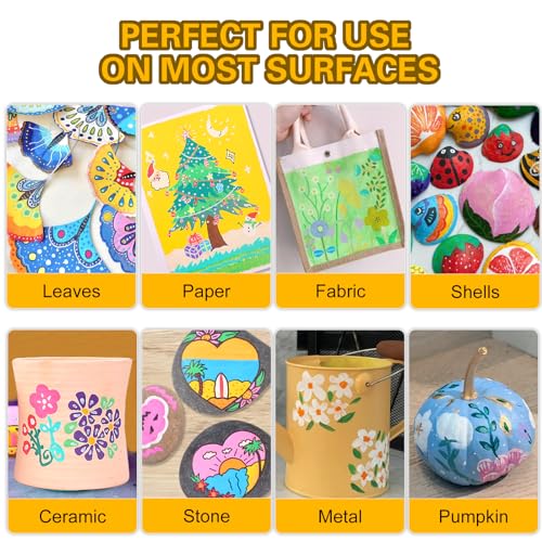 NICETY 58 Colors Acrylic Paint Pens Paint Markers, 3mm Medium Tip Point Acrylic Paint Pens for Rock Painting, Canvas, Wood, Ceramic, Glass, Stone, NICETY