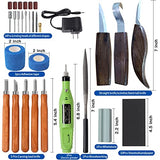 Upgrade 38 PCS Wood Carving Kit,Wood Carving Tool, Wood Carving Knife Set & Electric Polishing Machine,Including Tool Box,for Beginner and Carpenter RXSDUS