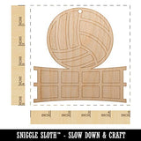 Volleyball and Net Unfinished Craft Wood Holiday Christmas Tree DIY Pre-Drilled Ornament Sniggle Sloth