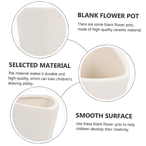 FUNOMOCYA 1 Set DIY Flower Pot DIY Graffiti Flower Pots Unfinished Flower Pot Outside Toys Colorful Flower Pots Kid Toy Kids Painting Flower Pot FUNOMOCYA