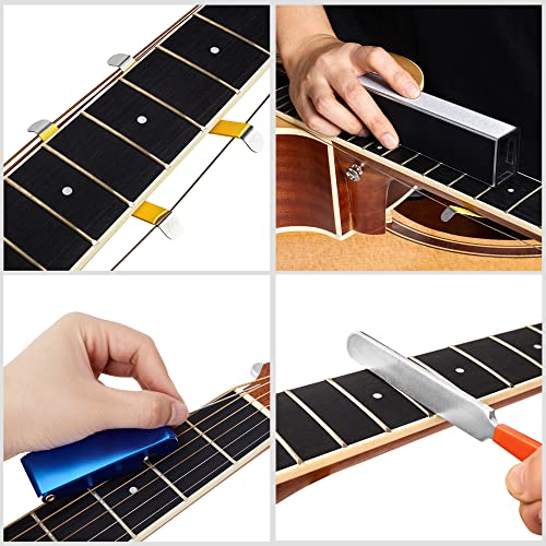 Meideal 65 Pieces Guitar Repairing Maintenance Tool Kit, Guitar Setup Kit Cleaning Care Accessories for Acoustic Electric Guitar Bass Ukulele Meideal