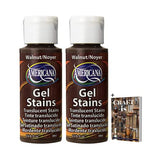 Decoart Americana Walnut Gel Stain - 2 Pack 2oz Walnut Wood Stain Solution Finish, Water Based Stain Gel for Wood Board, Wood Planks, Wood Decor, DecoArt