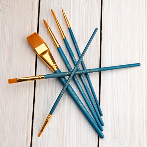 Royal Brush Manufacturing Royal and Langnickel Zip N' Close 7-Piece Brush Set, Taklon Filbert Royal Brush Manufacturing Company