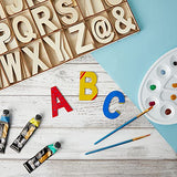 Unfinished Wooden Letters, Symbols, Storage Tray, 3 Inch Alphabet (112 Pieces) Bright Creations