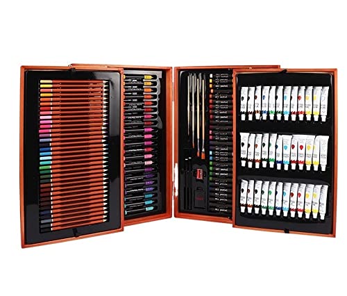 DDYYCX Art Supplies, 174 Piece Deluxe Wooden Art Set, Coloring Drawing Art Set, Drawing Art Kit with Crayons, Oil Pastels, Colored Pencils, Sketch - WoodArtSupply