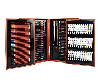 DDYYCX Art Supplies, 174 Piece Deluxe Wooden Art Set, Coloring Drawing Art Set, Drawing Art Kit with Crayons, Oil Pastels, Colored Pencils, Sketch - WoodArtSupply