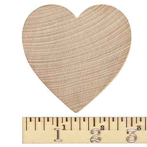 3" Wooden Heart, Natural Unfinished Wood Heart Cutout Shape, Wood Hearts (3 Inch Tall x 1/4 Inch Thick) - Bag of 5 Craftparts Direct