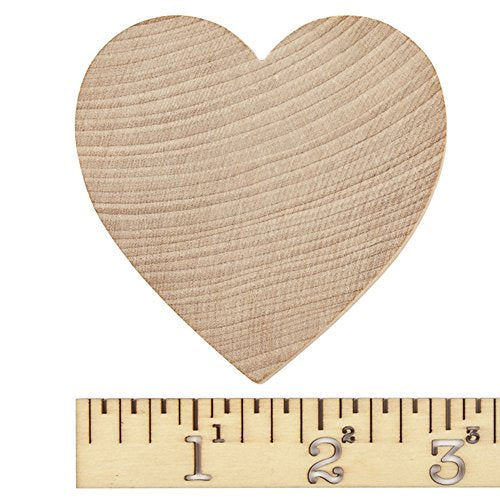 3" Wooden Heart, Natural Unfinished Wood Heart Cutout Shape, Wood Hearts (3 Inch Tall x 1/4 Inch Thick) - Bag of 5