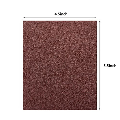 1/4 Sheet Sandpaper 4.5 x 5.5 Inch, Wet Dry Sand Paper, 30Pcs Sanding Sheets for Palm Sanders Hand Sanding Blocks on Woodworking, Metal, Primers,