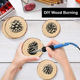 CYEAH 10 Pcs Wood Slices, 5.5-6.5 Inch Unfinished Natural Wood Slice Wooden Rounds for Crafts, Solid Wood Slices with Bark, Wood Centerpieces for CYEAH