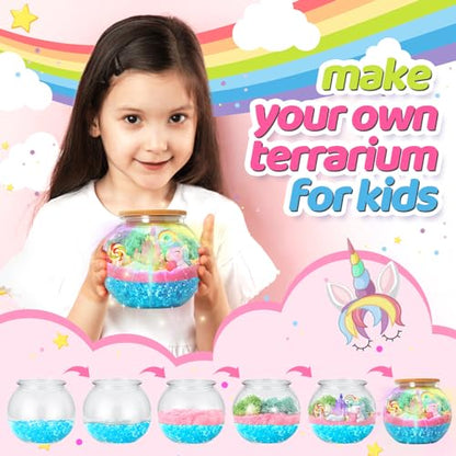 Terrarium Kit for Kids Light up Terrarium Arts and Crafts Kit for Girls Birthday Gifts Toy for Girls Ages 5 6 7 8+ Year Old - WoodArtSupply