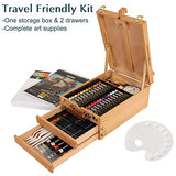 VISWIN 74 Pcs Premium Acrylic Painting Set, Painting Kit with Tabletop Sketch Box, 48 Colors Acrylic Paints, Canvas Panels, Nylon Paint Brushes, and VISWIN