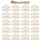 SEWACC Wooden Nativity Scene Ornaments 20Pcs Unfinished Blank Celebrate The Birth of Jesus Shape Cutout Craft Decorations for DIY Crafts Christmas SEWACC