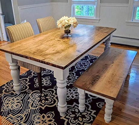 CAROLINA LEG CO. Chunky Pine Dining and Bench Combo - Farmhouse Legs - Set of 4 Dining and Bench Legs - Unfinished - Made in NC CAROLINA LEG CO.