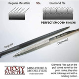 The Army Painter Miniature and Model Files - 3-Piece Diamond Small Metal File Set of Round File, Flat File and Triangular Metal File - Needle File The Army Painter