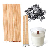 Wooden Wicks for Candle Making - 100pcs Candle Wicks for Soy Wax with Metal Clips at Base - Cracking Wood Wicks for Candles Making Home Décor Candle LIBERHAUS