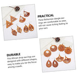 NOLITOY 8 Pairs Wooden Geometric Earrings Boho Earrings Dangle Earrings African Drop Earrings Bohemian Earrings Hollow Wooden Earrings Bohemian Drop NOLITOY