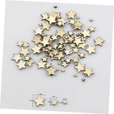 TEHAUX 300pcs Embellishments Star Wood Decor Unfinished Woods Slices Craft Decked Star Wood Ornaments Natural Unfinished Wood Slices Hanging TEHAUX