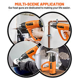 SEEKONE Heat Gun 1800W Heavy Duty Hot Air Gun Kit Variable Temp Control with 2-Temp Settings 7 Accessories 140℉~1112℉（60℃- 600℃）with Overload SEEKONE
