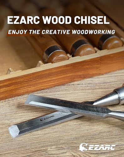 EZARC 6 Pieces Wood Chisel Tool Sets Woodworking Carving Chisel Kit with Premium Wooden Case for Carpenter Craftsman - WoodArtSupply